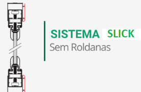 Varanda com sistema slick de deslizamento, lâminas empilhadas lateralmente